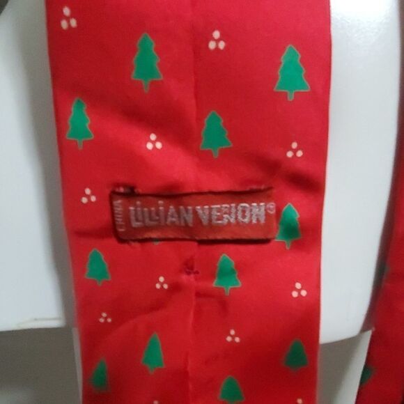 Lillian Vernon Christmas Tree Patterned Silk Tie - Picture 4 of 5